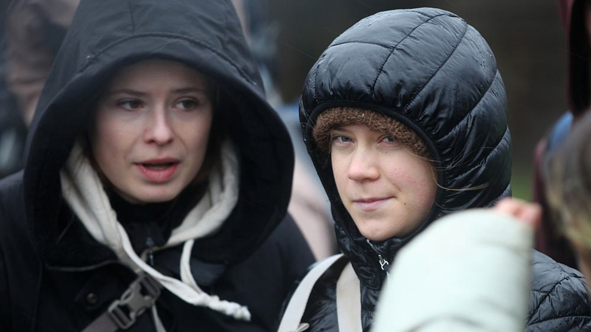 Luisa Neubauer und Greta Thunberg bei einer Demo bei Lützerath im Januar 2023 - Foto: über dts Nachrichtenagentur
