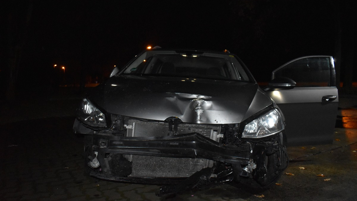 POL-WOB: Wolfsburg - Verkehrsunfall unter Alkoholeinfluss - mit 1,73 Promille über Mittelinsel eines Kreisverkehrs gefahren - Foto: presseportal.de