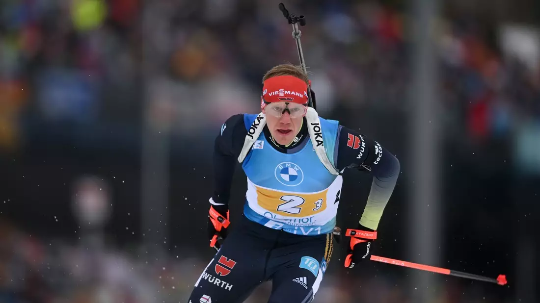 Roman Rees geht für die deutsche Mixedstaffel in Östersund an den Start. - Bild: Hendrik Schmidt/dpa/Archivbild