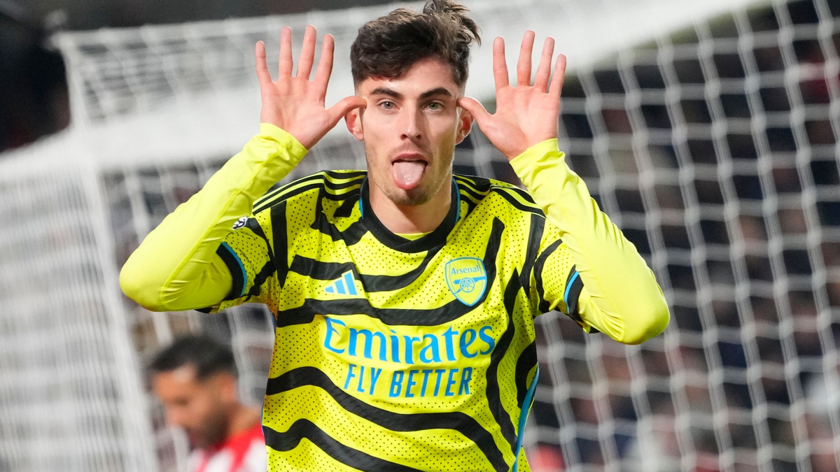 Kai Havertz vom FC Arsenal jubelt nach seinem Tor. - Foto: Kirsty Wigglesworth/AP/dpa