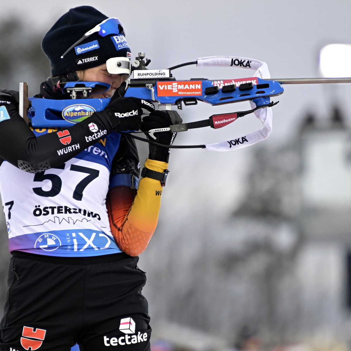 Franziska Preuß hat beim Weltcup in Östersund den Sieg nur hauchdünn verpasst. - Foto: Anders Wiklund/TT News Agency/AP