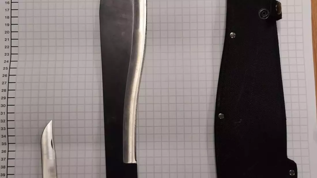 BPOL NRW: Bundespolizei stellt 28-Jährigen mit Machete - Bild: presseportal.de