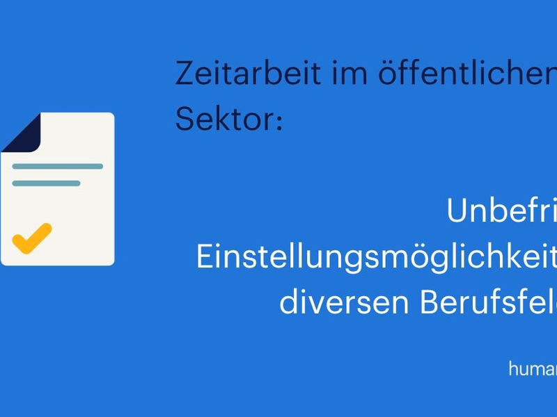 Zeitarbeit: Unbefristete Möglichkeiten im öffentlichen Sektor - Foto: presseportal.de