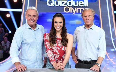 Sportexperten gegen den Quizduell-Olymp: Jörg Wontorra und Gerhard Delling bei Esther Sedlaczek / Quizduell-Olymp am Freitag, 1. Dezember, 18:50 Uhr im Ersten - Foto: presseportal.de