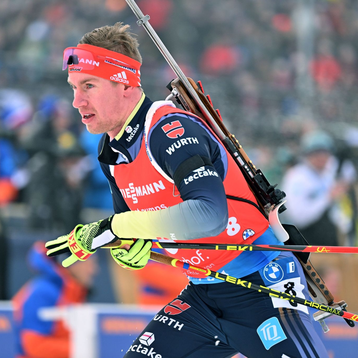 Musste nach dem letzten Schießen einmal in die Strafrunde: Johannes Kühn. - Foto: Martin Schutt/dpa/Archivbild