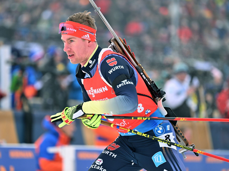 Musste nach dem letzten Schießen einmal in die Strafrunde: Johannes Kühn. - Foto: Martin Schutt/dpa/Archivbild