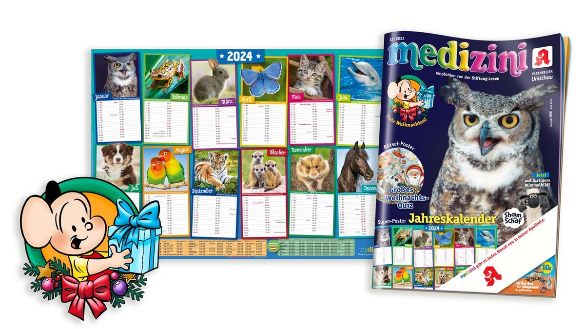 Die neue medizini ist da! Mit Super-Poster-Jahreskalender 2024 und viel vorweihnachtlichem Lesespaß - Foto: presseportal.de