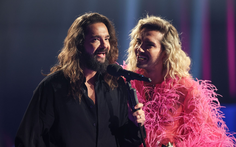 Ihre Chancen auf eine «The Voice»-Sieg schwinden: Tom (l) und Bill Kaulitz von der Band Tokio Hotel. - Foto: Friso Gentsch/dpa