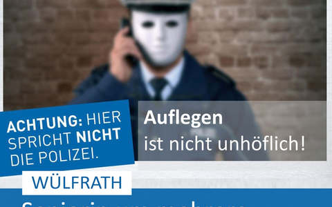 POL-ME: Schockanruf: 86-jährige Seniorin um mehrere zehntausend Euro gebracht - Wülfrath - 2312007 - Foto: presseportal.de