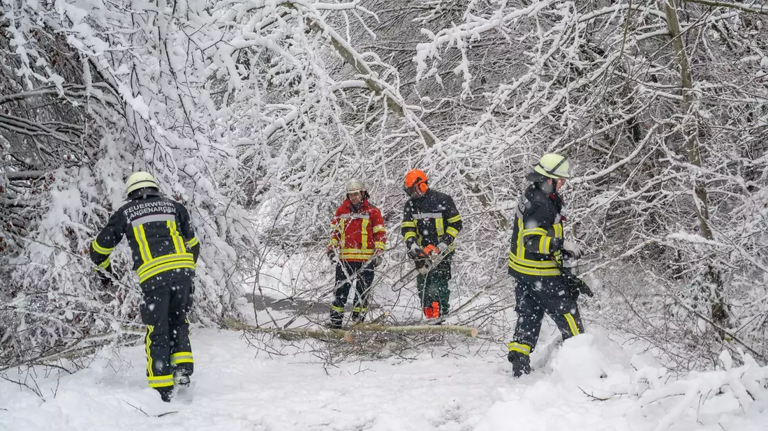 KFV Bodenseekreis: Schneefall am Bodensee verursacht hohe Anzahl an Feuerwehreinsätzen - Bild: presseportal.de