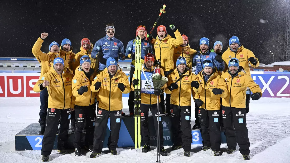 Die deutschen Biathletinnen und Biathleten trumpften in Östersund groß auf. - Bild: Pontus Lundahl/TT News Agency/AP/dpa