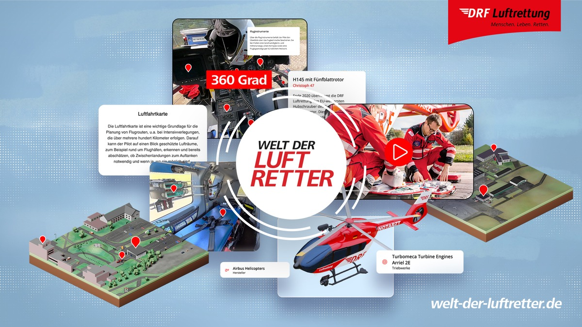 Welt der Luftretter ab sofort online entdecken / DRF Luftrettung stellt digitale Erlebnisplattform vor - Foto: presseportal.de