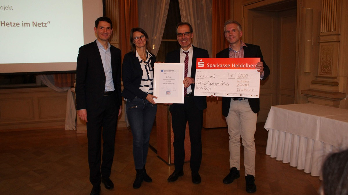 POL-MA: Heidelberg: Julius-Springer-Schule erhält den Heidelberger Präventionspreis Thema 2023: 