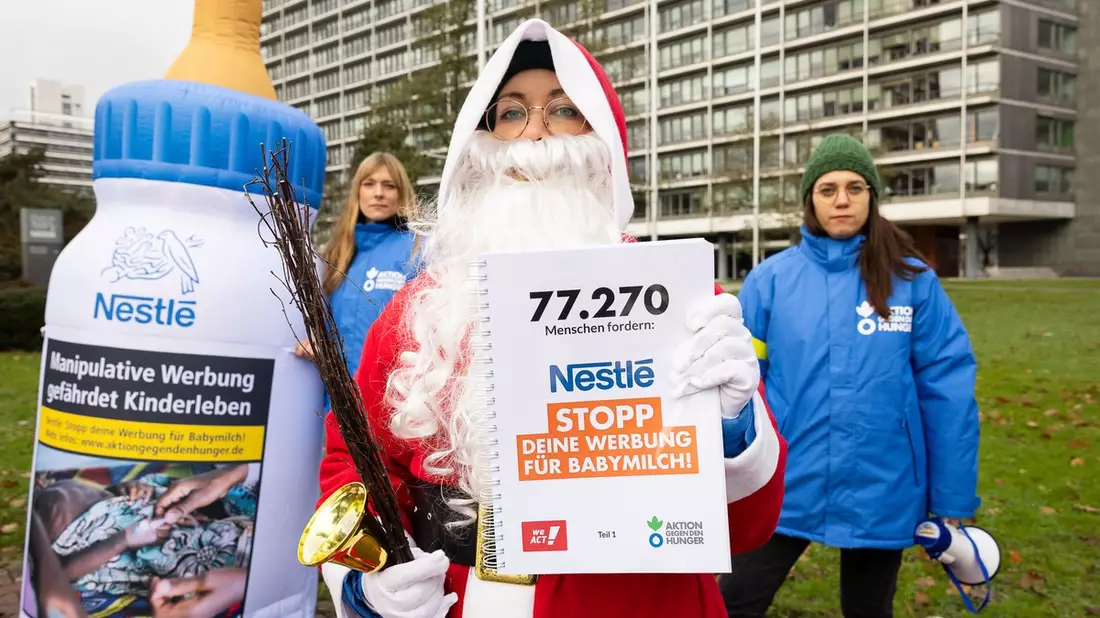 Rute für Nestlé: 77.270 Menschen fordern Nestlé: Stopp deine Werbung für Babymilch! - Bild: presseportal.de