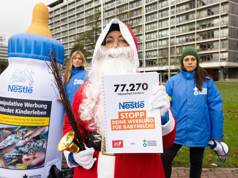 Rute für Nestlé: 77.270 Menschen fordern Nestlé: Stopp deine Werbung für Babymilch! - Foto: presseportal.de