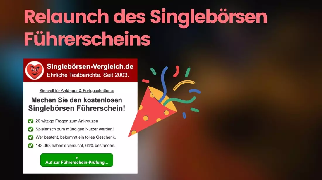 20 Jahre Singlebörsen-Vergleich.de: Jubiläum, Unternehmensübernahme und ein innovativer Relaunch - Bild: presseportal.de