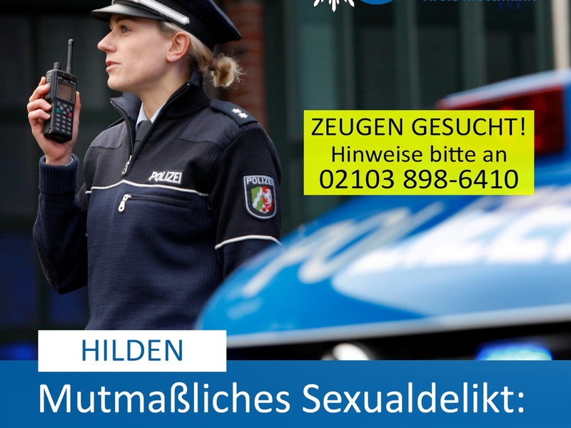 POL-ME: Mutmaßliches Vergewaltigungsdelikt: Polizei ermittelt und bittet um Zeugenhinweise - Hilden - 2311027 - Foto: presseportal.de