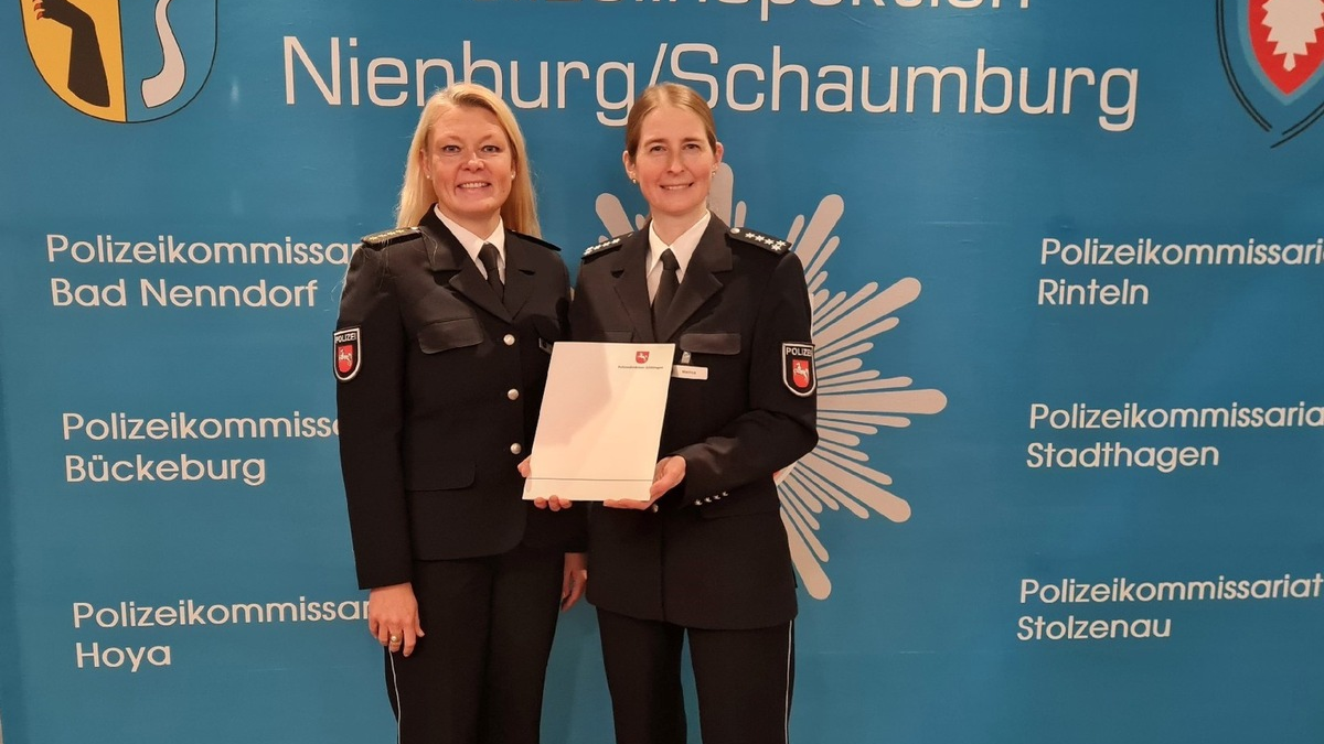 POL-GOE: Polizeikommissariat Rinteln unter neuer Leitung: Kommissariatsleiterin Melanie Meinke offiziell in neues Amt eingeführt - Foto: presseportal.de