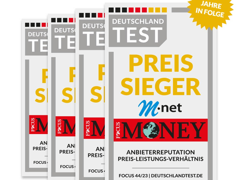 M-net ist Preis-Sieger 2023 im deutschen Telekommunikationsmarkt / Zum vierten Mal in Folge bester Anbieter bei Studie von FOCUS Money - Foto: presseportal.de