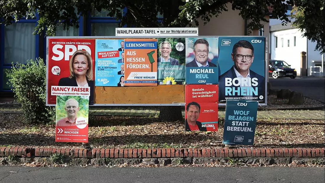 Wahlplakate zur Landtagswahl in Hessen 2023 (Archiv) - Bild: über dts Nachrichtenagentur