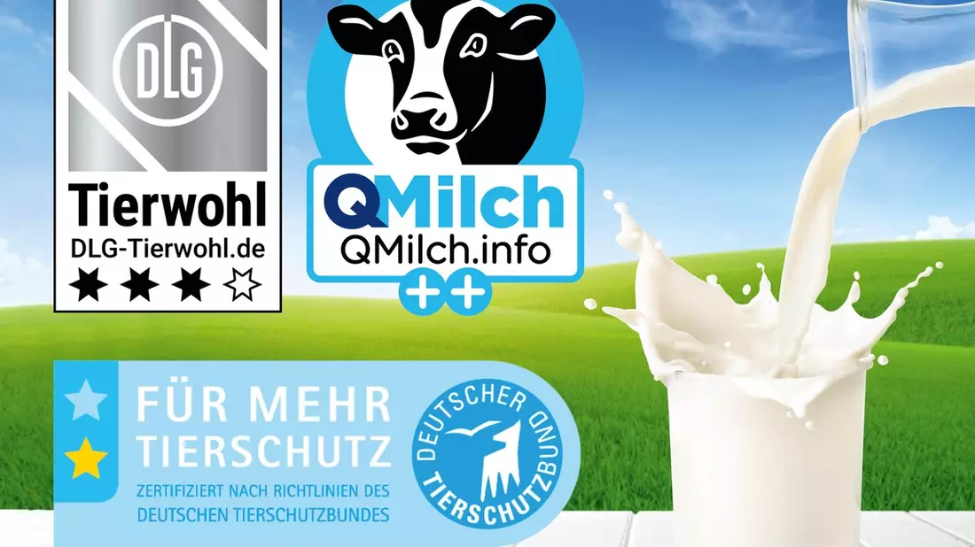 NORMA-Milch erfüllt überdurchschnittlich hohe Standards für mehr Tierwohl und bessere Haltungsbedingungen/DLG-Tierwohl-Siegel, QMilch ++-Standard und Tierschutzlabel unterstreichen die gute Qualität - Bild: presseportal.de
