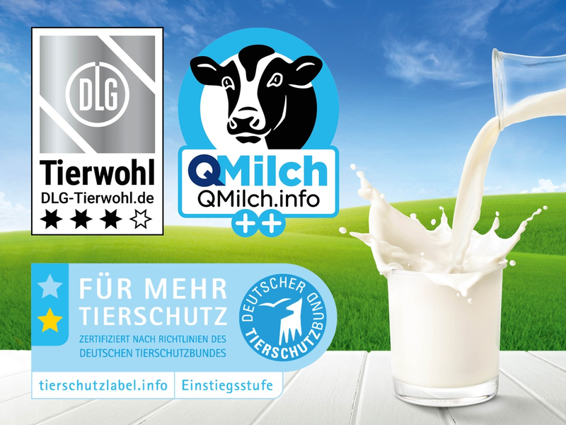 NORMA-Milch erfüllt überdurchschnittlich hohe Standards für mehr Tierwohl und bessere Haltungsbedingungen/DLG-Tierwohl-Siegel, QMilch ++-Standard und Tierschutzlabel unterstreichen die gute Qualität - Foto: presseportal.de
