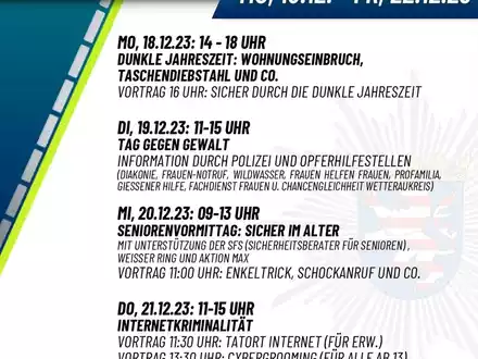 POL-WE: Polizeitreff im Kreativhaus Friedberg - 5 Tage Prävention und Opferschutz - Foto: presseportal.de