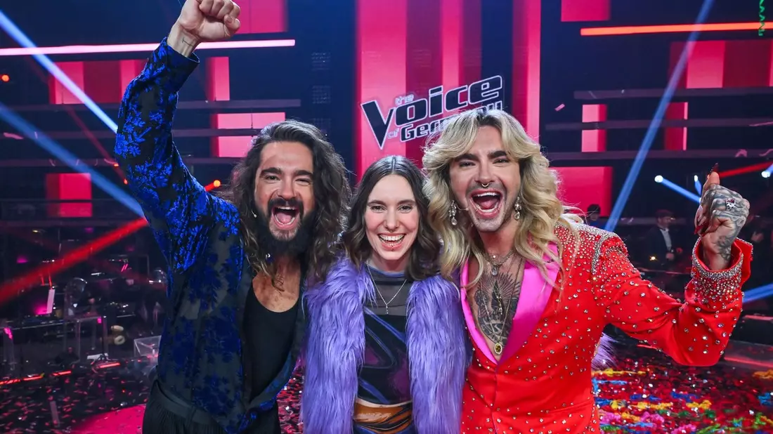 Malou Lovis Kreyelkamp gewinnt mit ihren Coaches Bill und Tom Kaulitz The Voice of Germany / 4,18 Millionen Menschen sehen das Finale - Bild: ProSieben/SAT.1/Claudius Pflug, presseportal.de