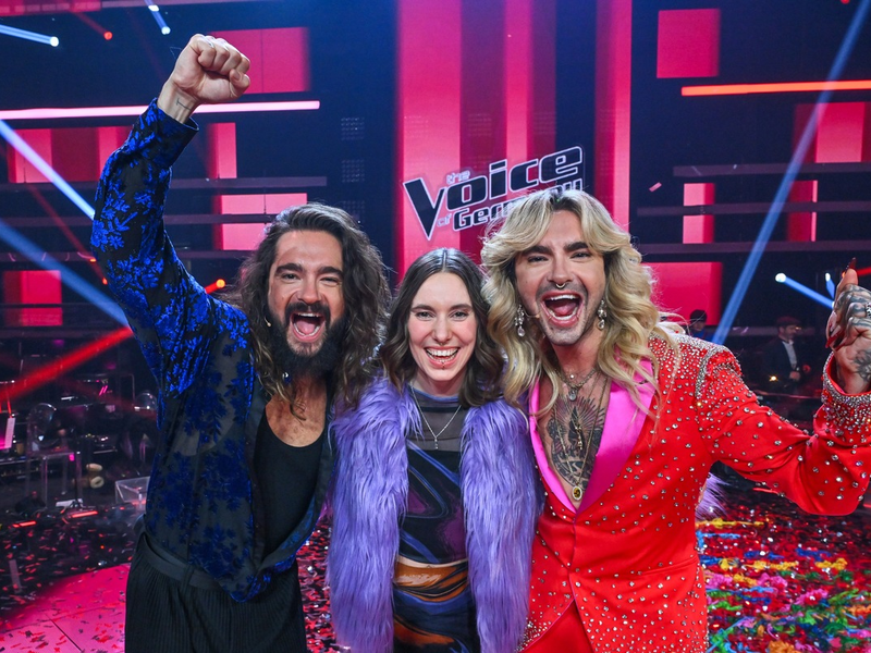 Malou Lovis Kreyelkamp gewinnt mit ihren Coaches Bill und Tom Kaulitz The Voice of Germany / 4,18 Millionen Menschen sehen das Finale - Foto: ProSieben/SAT.1/Claudius Pflug, presseportal.de