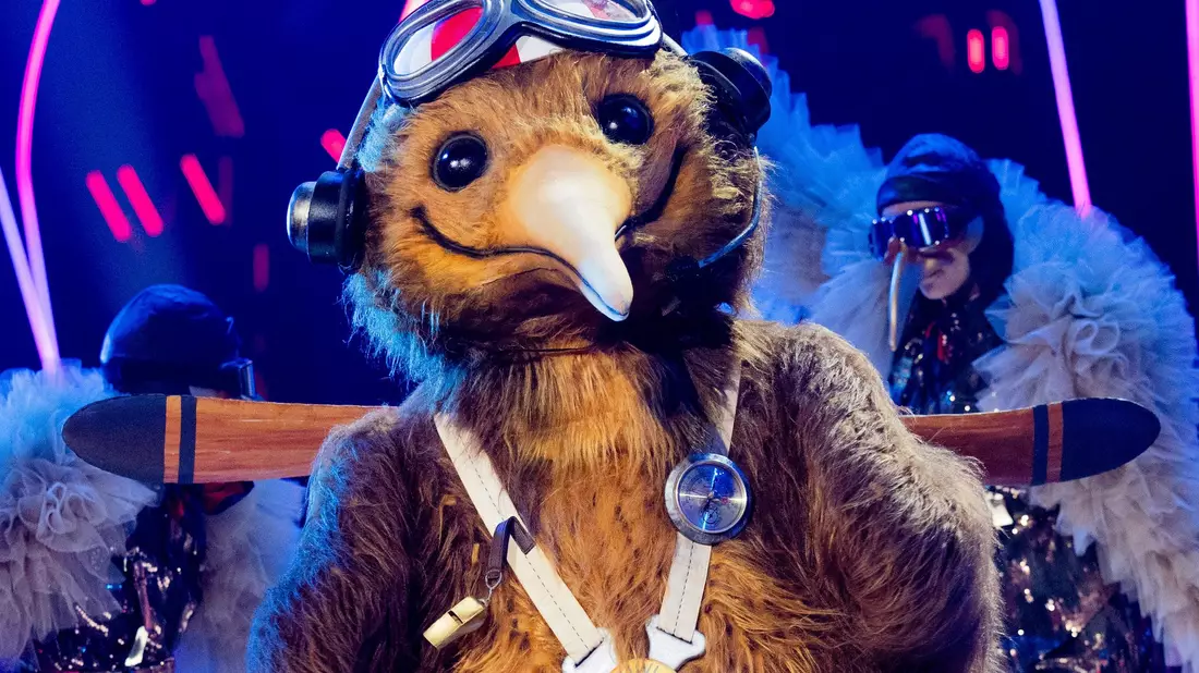 „Der Kiwi“ steht in der Prosieben-Show „The Masked Singer“ auf der Bühne. - Bild: Rolf Vennenbernd/dpa