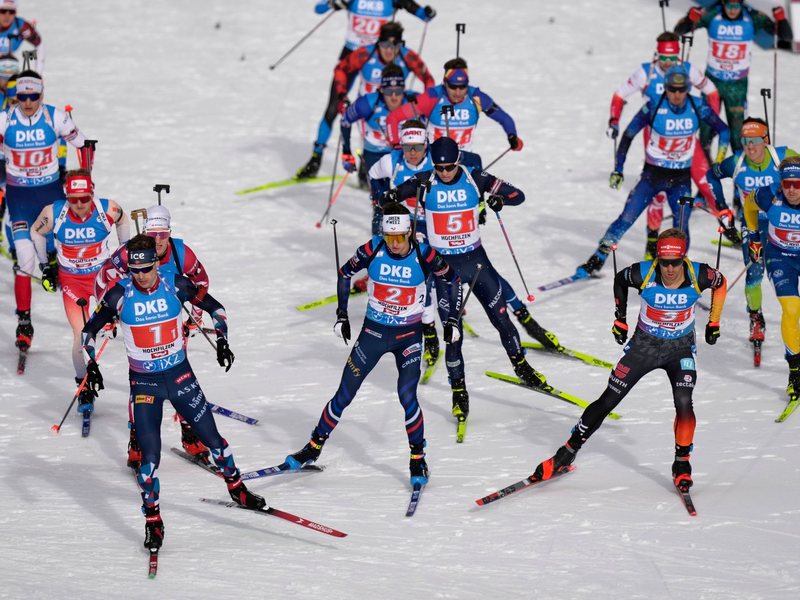 Selina Grotian während der Staffel. - Foto: Matthias Schrader/AP/dpa