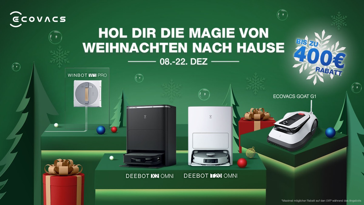 Clever schenken mit ECOVACS / Ein smarter Guide für stressfreie und saubere Festtage - Foto: presseportal.de