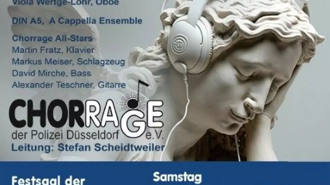 POL-D: Veranstaltungshinweis - Chorrage der Polizei Düsseldorf präsentiert Konzert im Advent - Plakat hängt an - Bild: presseportal.de