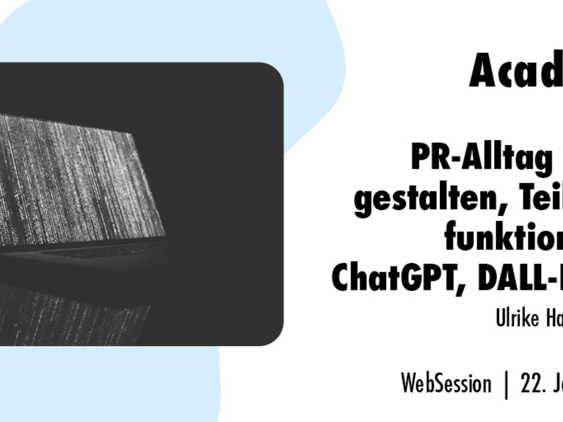 PR-Alltag mit KI gestalten, Teil 1: So funktionieren ChatGPT, DALL-E & Co / Ein Online-Seminar der news aktuell Academy - Foto: presseportal.de
