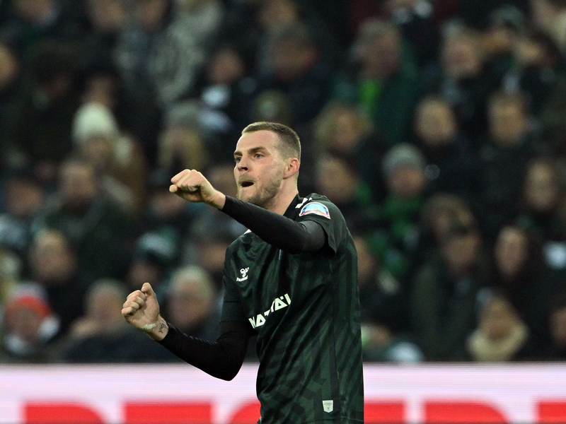 Honorat erzielt das 3:0 für Borussia Mönchengladbach. - Foto: Federico Gambarini/dpa