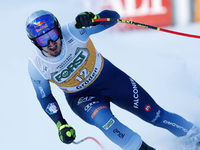 Der Italiener Dominik Paris jubelt im Ziel. - Foto: Alessandro Trovati/AP