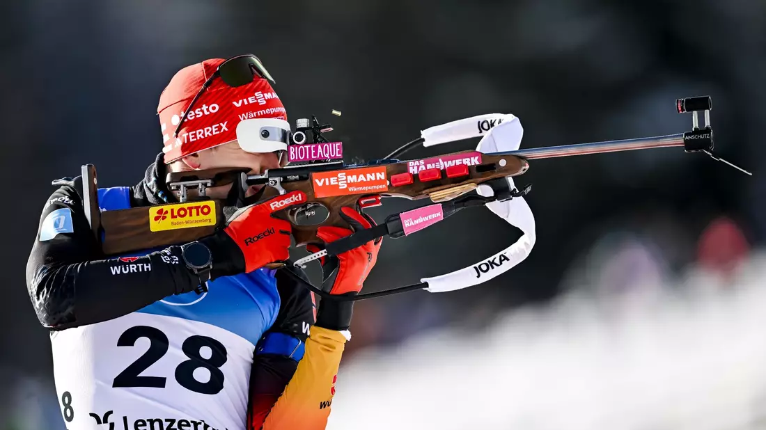 Hatte große Probleme am Schießstand: Benedikt Doll. - Bild: Gian Ehrenzeller/KEYSTONE/dpa