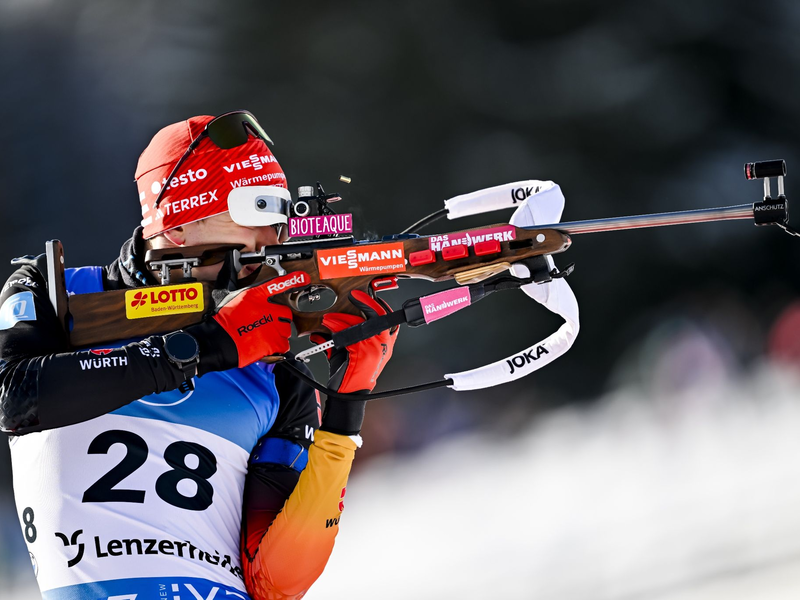 Hatte große Probleme am Schießstand: Benedikt Doll. - Foto: Gian Ehrenzeller/KEYSTONE/dpa