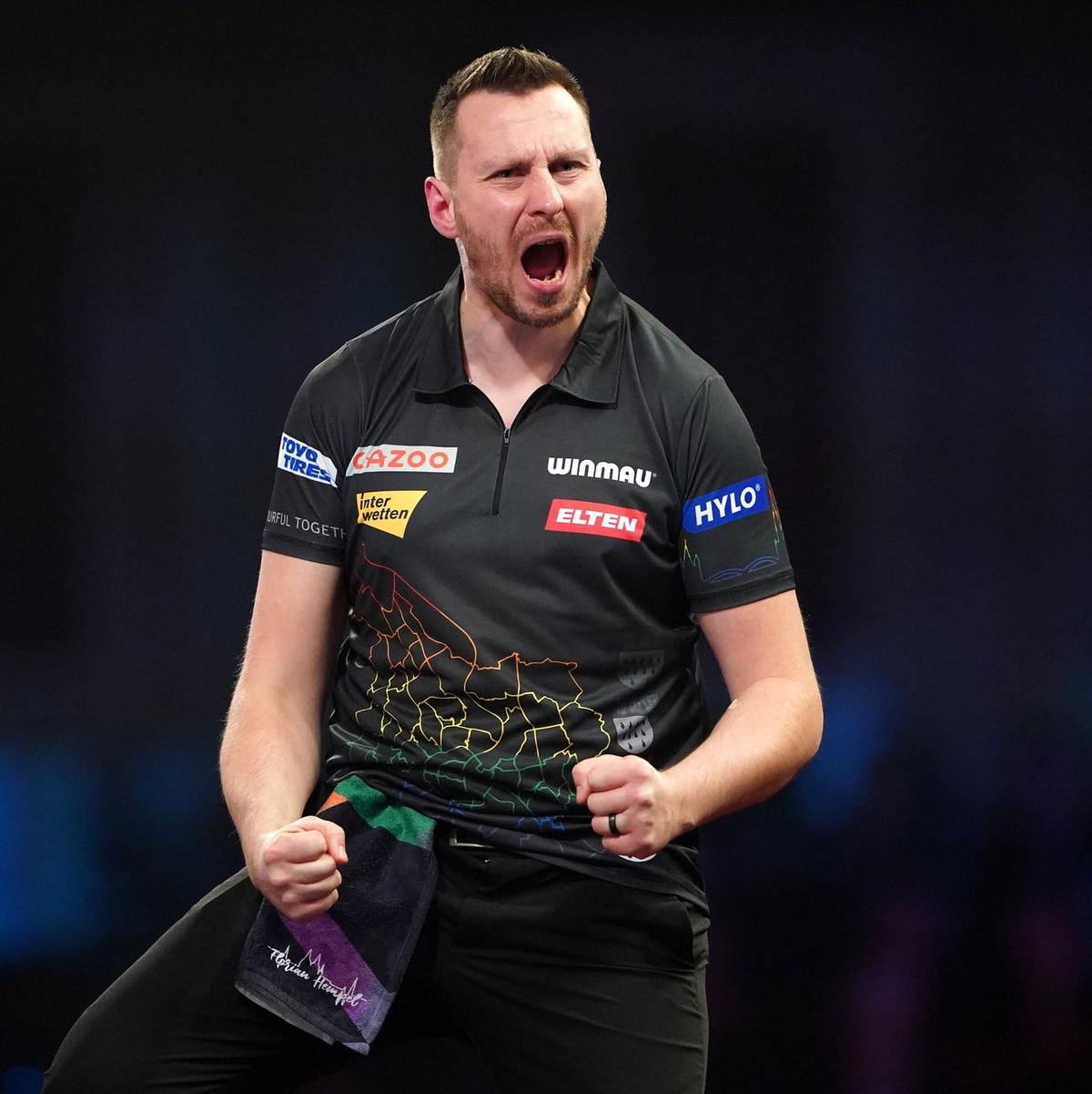 Florian Hempel drehte gegen Dimitri van den Bergh einen 0:2-Satzrückstand noch in einen Sieg. - Foto: Zac Goodwin/PA Wire/dpa