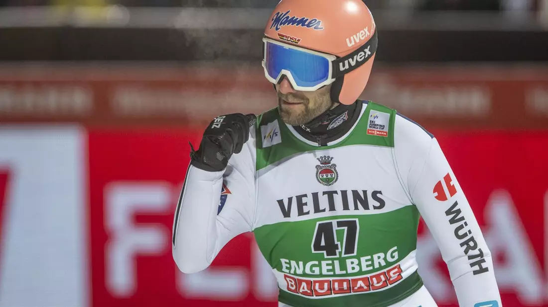 Skispringer Pius Paschke gewann in Engelberg. - Bild: Urs Flueeler/KEYSTONE/dpa