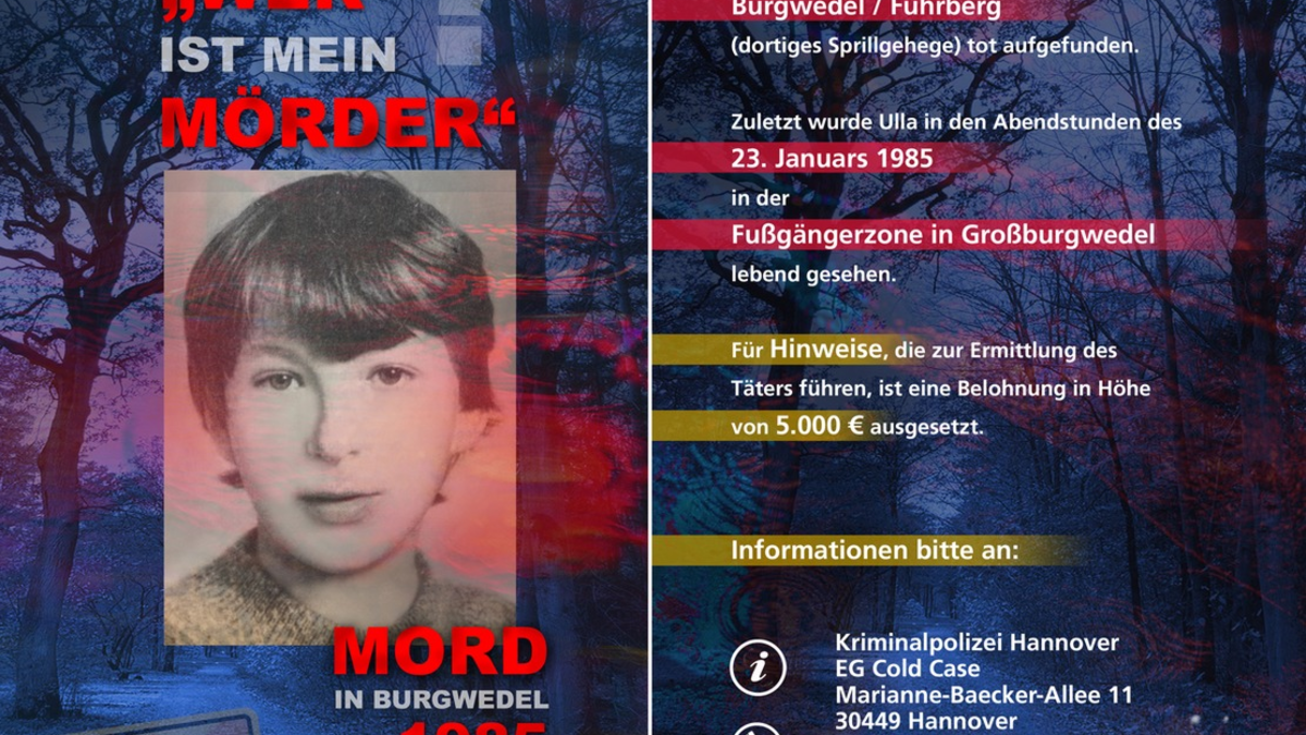 POL-H: Ungelöster Mordfall Ulla Lilienthal : Polizei erhofft sich neue Hinweise durch Plakate und Flyer sowie die Auslobung einer Belohnung - Foto: presseportal.de