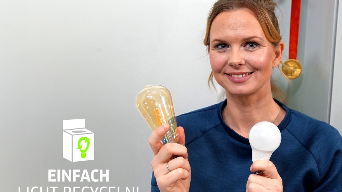 Einfach Licht recyceln! - Doppel-Olympiasiegerin Britta Steffen engagiert sich für Lampenrückgabe - Foto: presseportal.de