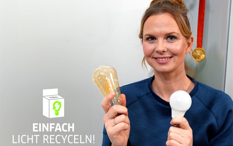 Einfach Licht recyceln! - Doppel-Olympiasiegerin Britta Steffen engagiert sich für Lampenrückgabe - Foto: presseportal.de
