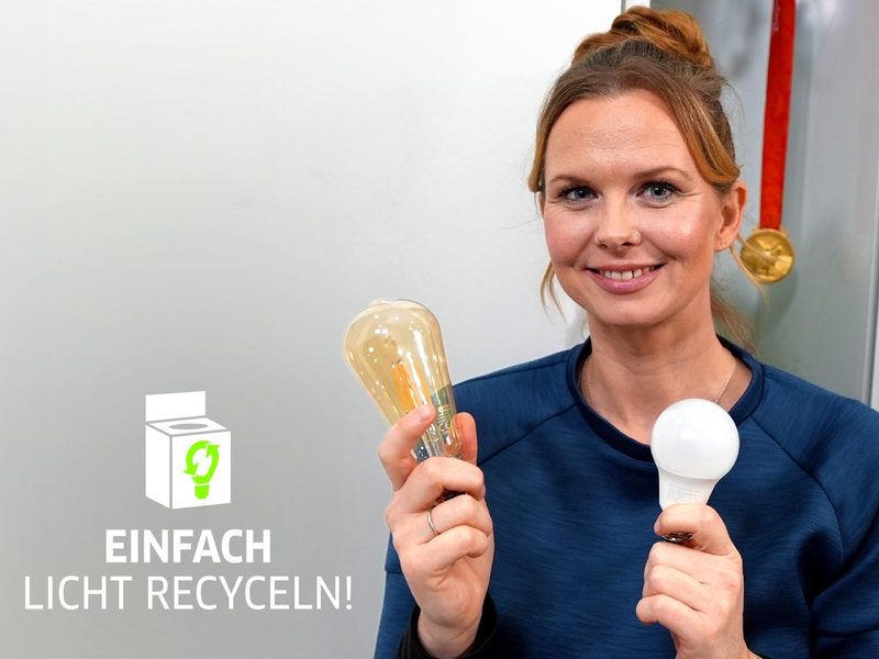 Einfach Licht recyceln! - Doppel-Olympiasiegerin Britta Steffen engagiert sich für Lampenrückgabe - Foto: presseportal.de