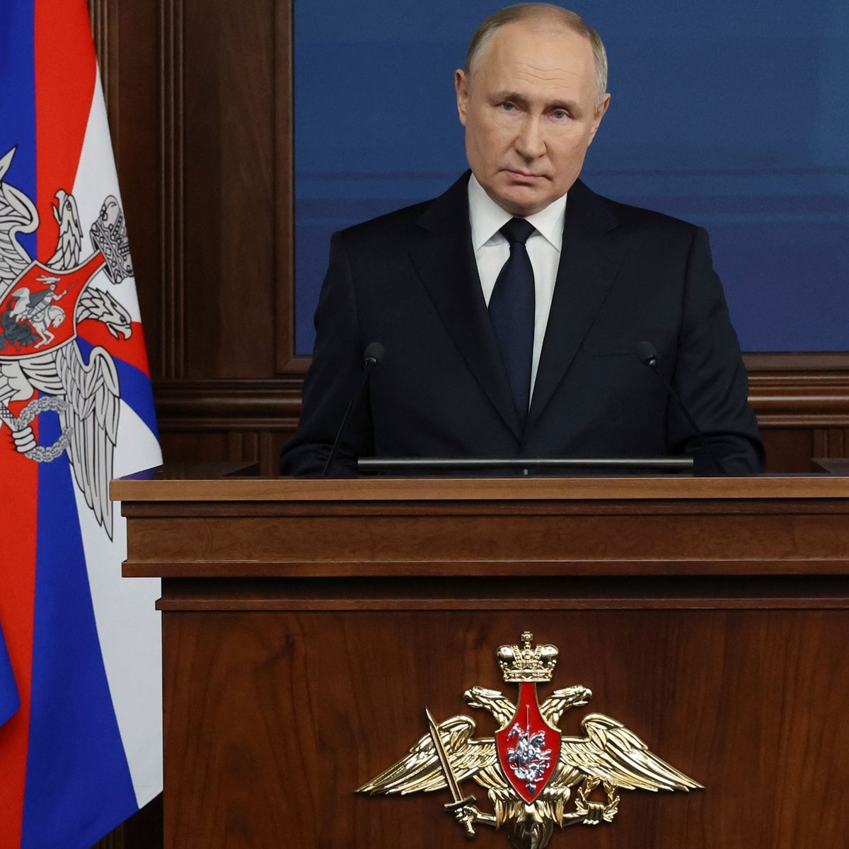 «Auch der Mythos von der Unverwundbarkeit westlicher Militärtechnik ist zusammengebrochen», sagt Wladimir Putin. - Foto: Mikhail Klimentyev/Pool Sputnik Kremlin/AP/dpa