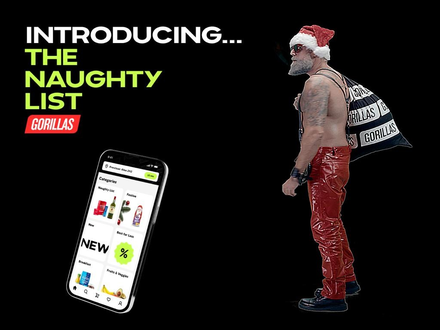 The Naughty List: Gorillas startet neue Festtagskampagne - Foto: presseportal.de
