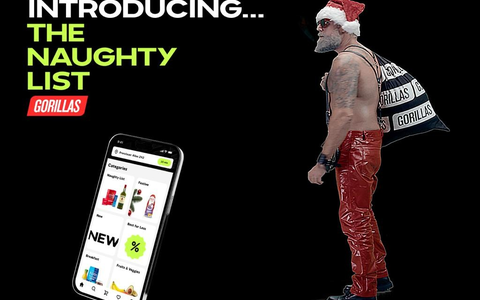 The Naughty List: Gorillas startet neue Festtagskampagne - Foto: presseportal.de