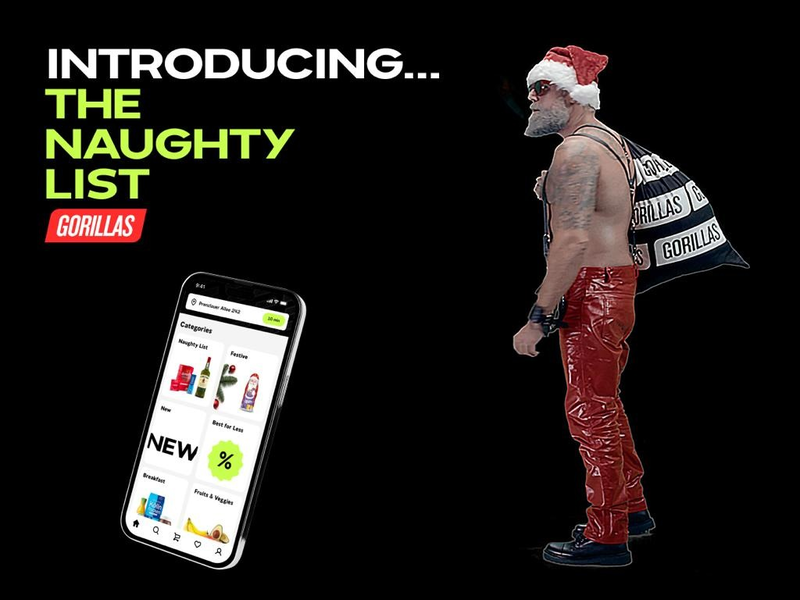 The Naughty List: Gorillas startet neue Festtagskampagne - Foto: presseportal.de