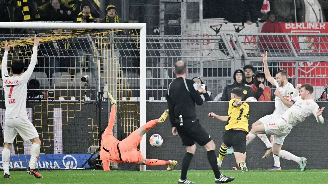 Emre Can lässt die BVB-Fans mit seinem Tor zum 2:0 jubeln. - Bild: Bernd Thissen/dpa