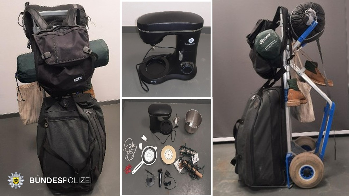 Bundespolizeidirektion München: Täterfestnahme nach Fahndung: Mit Sackkarre Diebesgut abtransportiert - Foto: presseportal.de